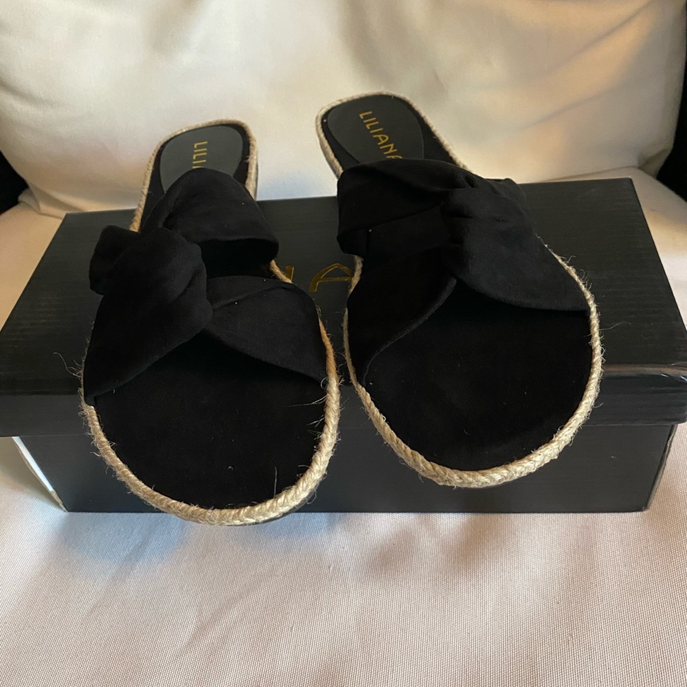 Black Braided Knotted Slides